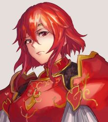 Rule 34 | 1girl, armor, fire emblem, fire emblem: mystery of the emblem, hashiko (neleven), headband, looking at viewer, minerva (fire emblem), nintendo, red armor, red eyes, red hair, short hair, solo