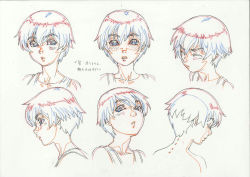 Rule 34 | 1boy, character sheet, collarbone, color trace, closed eyes, male focus, natsuyasumi., official art, po-ju, production art, short hair, solo, translation request, yuu (natsuyasumi.)