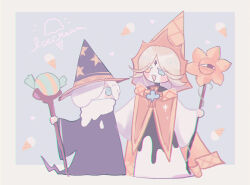 Rule 34 | 2boys, black shirt, blonde hair, blue eyes, blue gemstone, brooch, cookie run, gem, humanization, jewelry, mamimumemo, multiple boys, parted bangs, plant, pointy hat, pure vanilla cookie, robe, shirt, short hair, smile, solo, vines, white robe, wizard, wizard cookie, yellow cloak, yellow eyes, yellow headwear