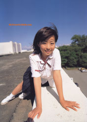 Rule 34 | asian, av idol, day, hitomi kitamura, japanese (nationality), photo (medium), real life, school uniform, serafuku, solo, tagme
