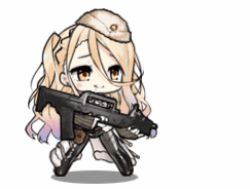 Rule 34 | &gt; &lt;, 1girl, :d, a-91, a-91 (girls frontine), alcohol, animated, animated gif, assault rifle, belt, black bodysuit, blonde hair, blush, blush stickers, bodysuit, bodysuit under clothes, boots, bullpup, buttons, caseless firearm, closed eyes, double-breasted, drinking, drunk, earrings, elbow gloves, fingerless gloves, flask, full body, fur-trimmed jacket, fur scarf, fur trim, girls&#039; frontline, gloves, gp-95, gradient hair, grenade launcher, gun, hair ornament, holding, holding flask, holding gun, holding weapon, jacket, jewelry, kbp instrument design bureau, leather, leather pants, logo, long hair, long jacket, lowres, multicolored hair, multiple-barrel firearm, official art, open mouth, pants, pink hair, pinky out, pouch, puffy short sleeves, puffy sleeves, purple hair, radio, ribbed gloves, rifle, saru, scarf, shirt, short sleeves, sidelocks, simple background, smile, solo, stud earrings, taut jacket, tongue, tongue out, tossing, trigger discipline, underbarrel grenade launcher, very long hair, vodka, weapon, white background, white jacket, xd, yellow eyes