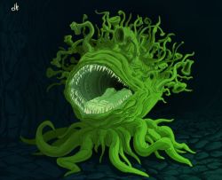 Rule 34 | bummerdude, cave, commentary, english commentary, final fantasy, full body, green theme, indoors, malboro, monster, no humans, sharp teeth, signature, solo, teeth