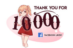 Rule 34 | 1girl, ascot, blonde hair, commentary, cropped legs, english commentary, facebook logo, flandre scarlet, holding, looking at viewer, nail polish, no headwear, no wings, outline, pointy ears, puffy short sleeves, puffy sleeves, red eyes, red nails, red skirt, red vest, short hair, short sleeves, side ponytail, sidelocks, simple background, skirt, smile, solo, standing, thank you, thighs, touhou, vest, white background, white outline, wing collar, yellow ascot, yoruny