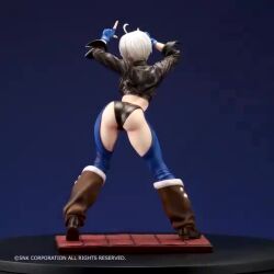 Rule 34 | angel (kof), animated, ass, blue eyes, breasts, cleavage, figure, hair over one eye, kotobukiya bishoujo, large breasts, midriff, navel, revealing clothes, snk, tagme, the king of fighters, video