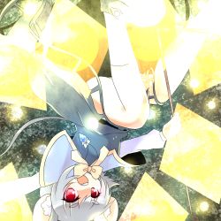 Rule 34 | 1girl, animal ears, bow, capelet, dowsing rod, dress, female focus, grey hair, jewelry, koza, kozakura (dictionary), mouse ears, mouse tail, nazrin, open mouth, pendant, red eyes, serious, short hair, solo, tail, touhou, upside-down
