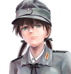 Rule 34 | 1girl, bad id, bad pixiv id, germany, gertrud barkhorn, hat, kisetsu, military, military uniform, realistic, solo, strike witches, uniform, wehrmacht, world war ii, world witches series