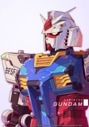 Rule 34 | absurdres, artist name, azzalea, character name, commentary, english commentary, glowing, glowing eyes, gundam, highres, looking ahead, mecha, mobile suit, mobile suit gundam, no humans, real life, robot, rx-78-2, rx-78f00, science fiction, solo, v-fin, yellow eyes