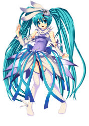 Rule 34 | 1girl, absurdly long hair, absurdres, anniversary, aqua eyes, aqua hair, back bow, bad id, bad pixiv id, bare shoulders, birthday, blue bow, blue eyes, blue hair, blue ribbon, boots, bow, breasts, detached sleeves, dress, female focus, frilled dress, frills, full body, gradient hair, hair ornament, happy birthday, hat, hatsune miku, hidamarinet, highres, long hair, mini hat, miniskirt, multicolored hair, parted lips, plaid, plaid dress, plaid skirt, pleated, pleated dress, pleated skirt, purple dress, ribbon, skirt, small breasts, smile, solo, spica (vocaloid), strapless, strapless dress, thigh boots, thighhighs, twintails, very long hair, vocaloid, white background, white dress, white footwear, white skirt, white sleeves, white thighhighs, wing collar