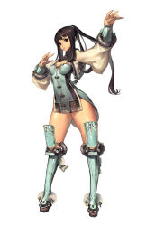 Rule 34 | 10s, 1girl, arms up, black hair, blade &amp; soul, boots, brown eyes, kim hyung tae, legs, long hair, ponytail, solo, thick thighs, thigh boots, thighhighs, thighs