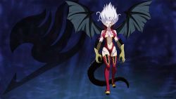 Rule 34 | 1girl, breasts, demon girl, fairy tail, gradient background, highres, large breasts, mirajane strauss, solo