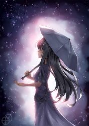 Rule 34 | 1girl, black hair, highres, holding, holding umbrella, long hair, original, solo, umbrella, veilrain