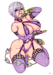 Rule 34 | 1girl, ass, breasts, cleavage, highres, hip focus, huge ass, huge breasts, isabella valentine, kyo (osaka), legs, solo, soul calibur, thick thighs, thighs, white hair, wide hips