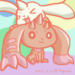 Rule 34 | 2others, closed eyes, digimon, digimon (creature), horns, lopmon, lowres, multiple others, rabbit, terriermon