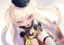 Rule 34 | + +, 1girl, :3, artist name, azur lane, bache (azur lane), bare shoulders, black headwear, black sailor collar, black shirt, black shorts, blonde hair, blush, breasts, chain, choker, closed mouth, commentary request, fishnet thighhighs, fishnets, hair between eyes, jacket, kokone (coconeeeco), long hair, long sleeves, looking at viewer, micro shorts, neckerchief, off shoulder, open fly, paid reward available, pendant choker, puffy long sleeves, puffy sleeves, purple choker, purple eyes, sailor collar, shirt, shorts, signature, single thighhigh, sleeveless, sleeveless shirt, small breasts, solo, thighhighs, two side up, very long hair, yellow jacket, yellow neckerchief