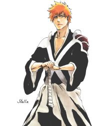 Rule 34 | bleach, japanese clothes, katana, kurosaki ichigo, male focus, orange hair, shinigami, sword, weapon