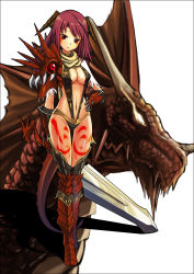 Rule 34 | 1girl, absurdres, armor, black thighhighs, boots, breasts, cleavage, dragon, dragon girl, facial mark, fantasy, gauntlets, highres, horns, knightzzz, large breasts, legs, long legs, monster girl, original, pink hair, red thighhighs, skinny, slender, slingshot swimsuit, swimsuit, sword, tail, tattoo, thigh boots, thigh gap, thighhighs, thighs, weapon