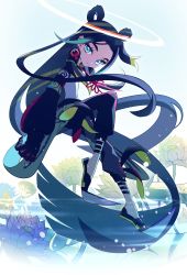 Rule 34 | 1boy, :|, absurdres, black hair, black pants, blonde hair, blue eyes, blue hair, child, chinese clothes, closed mouth, commentary request, earrings, expressionless, eyeshadow, fate/grand order, fate (series), flower, flying, full body, gloves, halo, highres, jewelry, leg tattoo, light particles, long hair, long sleeves, looking at viewer, lotus, makeup, male focus, morita yuu, pale skin, pants, pink flower, red eyeshadow, solo, taisui xingjun (fate), tattoo