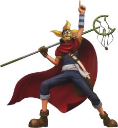 Rule 34 | 1boy, 3d, full body, goggles, male focus, marksman, mask, official art, one piece, one piece: pirate warriors, overalls, slingshot (weapon), sogeking, solo, transparent background, usopp, weapon