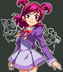 Rule 34 | 00s, 1girl, blazer, bow, coco (precure 5), coco (yes! precure 5), dress, fumiko (mesushi), hair bobbles, hair ornament, jacket, nuts, nuts (yes! precure 5), pink eyes, pink hair, precure, purple skirt, ribbon, school uniform, short hair, short twintails, skirt, smile, solo, twintails, two side up, yes! precure 5, yumehara nozomi