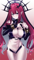 Rule 34 | 1girl, absurdres, baobhan sith (fate), bare shoulders, black panties, bracelet, breasts, bridal gauntlets, detached sleeves, earrings, baobhan sith (second ascension) (fate), fate/grand order, fate (series), grey eyes, heart, heart hands, highres, jewelry, kurozawa yui, large breasts, long hair, looking at viewer, nail polish, navel, panties, pink hair, pointy ears, revealing clothes, sidelocks, smile, solo, spiked bracelet, spikes, thigh strap, thighs, tiara, underwear, veil