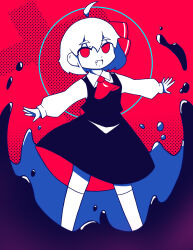 Rule 34 | :d, ataw spkay, darkness, highres, open mouth, red background, red eyes, rumia, smile, spot color, touhou