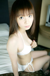 Rule 34 | bed, bikini, highres, nakagawa shoko, photo (medium), side-tie bikini bottom, swimsuit, tagme