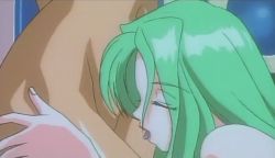 Rule 34 | 1990s (style), 2girls, alien from the darkness, animated, animated gif, cunnilingus, green hair, licking, multiple girls, oral, tongue, yuri
