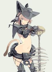 Rule 34 | 1girl, amiami, animal ears, armor, bad anatomy, cat ears, cat tail, helmet, no panties, original, petite, solo, sword, tail, weapon