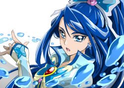 Rule 34 | 1girl, absurdres, blue eyes, blue hair, butterfly brooch, butterfly earrings, cure aqua, earrings, high ponytail, highres, jewelry, long hair, magical girl, minazuki karen, open mouth, precure, solo, tsukikage oyama, yes! precure 5, yes! precure 5 gogo!