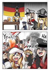 Rule 34 | 2018 fifa world cup, 6+girls, alcohol, anchor, anchor hair ornament, ark royal (kancolle), ball, bare shoulders, beer, beer mug, beret, bismarck (kancolle), black bow, black gloves, black hat, black legwear, black ribbon, black skirt, blonde hair, blue sailor collar, blunt bangs, blush, bob cut, bottle, bow, braid, bread, brown hair, capelet, celtic knot, cleavage cutout, clothing cutout, commandant teste (kancolle), corset, cross, crown, cup, detached sleeves, dress, english flag, facial scar, flag, flower, food, french braid, fur hat, gangut (kancolle), german clothes, german flag, gloves, graf zeppelin (kancolle), grey hair, hair between eyes, hair bow, hair ornament, hairband, hat, iron cross, jacket, jervis (kancolle), jewelry, joseph stalin, kantai collection, long hair, long sleeves, low twintails, meme, microskirt, military, military hat, military jacket, military uniform, mini crown, miniskirt, mug, multicolored clothes, multicolored dress, multicolored hair, multicolored scarf, multiple girls, necklace, off-shoulder dress, off shoulder, open mouth, orange eyes, papakha, peaked cap, plaid, plaid scarf, pleated skirt, pom pom (clothes), prinz eugen (kancolle), real life, red flower, red hair, red ribbon, red rose, red shirt, ribbon, ribbon trim, richelieu (kancolle), rose, sailor collar, sailor dress, sailor hat, scar, scar on cheek, scar on face, scarf, shirt, short hair, short sleeves, shorts, sidelocks, skirt, soccer ball, streaked hair, tashkent (kancolle), tiara, tsurime, twintails, uniform, warspite (kancolle), white corset, white dress, white gloves, white hat, white legwear, white shirt, white shorts, wine bottle, world cup, yong-gok, z1 leberecht maass (kancolle)