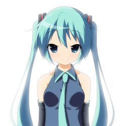 Rule 34 | 1girl, animated, animated gif, aqua eyes, aqua hair, bare shoulders, blinking, detached sleeves, hatsune miku, long hair, lowres, necktie, simple background, smile, solo, twintails, vocaloid, yuzuki kei