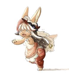 Rule 34 | 1other, brown eyes, rabbit, furry, highres, kawasemi27, made in abyss, nanachi (made in abyss), open mouth, solo, white hair