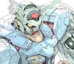 Rule 34 | absurdres, check commentary, commentary request, g-self, gundam, gundam g no reconguista, highres, mecha, no humans, robot, solo, white background, yasuda akira