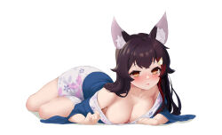 Rule 34 | 1girl, absurdres, alternate costume, animal ear fluff, animal ears, areola slip, bath yukata, black hair, blush, breasts, cleavage, double-parted bangs, flipped hair, hair ornament, hairclip, highres, hololive, japanese clothes, kimono, large breasts, long hair, looking at viewer, multicolored hair, ookami mio, open mouth, red hair, sidelocks, simple background, smile, solo, spiked hair, streaked hair, virtual youtuber, white background, wolf ears, wolf girl, xiaodong327399, yellow eyes, yukata
