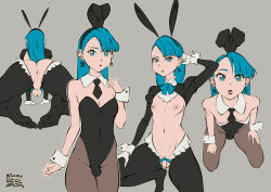 Rule 34 | 1boy, anus, artist self-insert, bare pectorals, bare shoulders, barefoot, black leotard, black lips, blue hair, blush, bow, bowtie, breasts, collar, collarbone, covered navel, crossdressing, detached collar, ear piercing, earrings, eyelashes, feet, feet up, gloves, hair ornament, highres, jewelry, khindzadza, khindzadza (character), leotard, light blush, long hair, male focus, meme attire, navel, navel piercing, necktie, nipple piercing, nipples, open mouth, pale skin, pantyhose, pectorals, penis, penis ribbon, piercing, rabbit ears, reverse bunnysuit, reverse outfit, ribbon, simple background, small breasts, small penis, thighs, toes, tongue, trap, white collar, white gloves