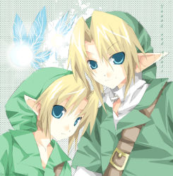Rule 34 | 1boy, blonde hair, blue eyes, fairy, link, male focus, navi, nintendo, pointy ears, the legend of zelda, the legend of zelda: ocarina of time, time paradox, young link, aged down