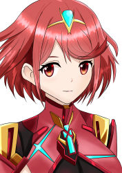 Rule 34 | 1girl, absurdres, blush, breasts, fingerless gloves, gloves, highres, looking at viewer, medium breasts, nintendo, portrait, pyra (xenoblade), red eyes, red hair, short hair, smile, solo, tiara, xenoblade chronicles (series), xenoblade chronicles 2, xenoblade chronicles (series), xenoblade chronicles 2