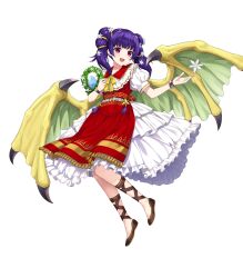 Rule 34 | 1girl, dragon girl, dragon wings, fire emblem, fire emblem: the sacred stones, fire emblem heroes, highres, nintendo, non-web source, official alternate costume, official art, purple hair, solo, wings