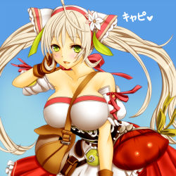 Rule 34 | 10s, 1girl, blonde hair, breasts, chain chronicle, gloves, green eyes, large breasts, libus, lolleta (chain chronicle), twintails