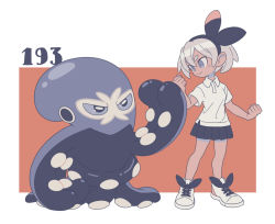 Rule 34 | 1girl, alternate costume, bea (pokemon), black hairband, black skirt, bow hairband, clenched hands, closed mouth, collared shirt, commentary, creatures (company), game freak, gen 8 pokemon, grapploct, grey eyes, grey hair, hair between eyes, hairband, looking at another, nintendo, official alternate costume, pleated skirt, pokemon, pokemon (creature), pokemon swsh, polo shirt, school uniform, shiroimoufu, shirt, shoes, short hair, short sleeves, skirt, smile, standing, symbol-only commentary, white footwear, white shirt