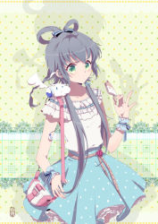 Rule 34 | 1girl, bag, bow, casual, contemporary, dress, fashion, food, frown, ice cream, liusang, luo tianyi, pout, signature, tian dian, vocaloid