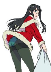 Rule 34 | 1girl, alternate costume, black-framed eyewear, black hair, black pantyhose, capelet, commentary request, dress, feet out of frame, frilled dress, frills, fur-trimmed capelet, fur-trimmed dress, fur trim, green eyes, green panties, hairband, highres, kantai collection, long hair, mikan 29344886, ooyodo (kancolle), panties, panties under pantyhose, pantyhose, red capelet, red dress, semi-rimless eyewear, solo, thighband pantyhose, under-rim eyewear, underwear, white hairband