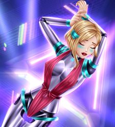 Rule 34 | android, blonde hair, breasts, dress, fap ceo, m.i.a (fap ceo), nipples, robot, robot girl