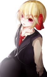 Rule 34 | 1girl, bad id, bad pixiv id, female focus, ogami ren, open mouth, rumia, skirt, solo, touhou, white background