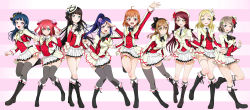 Rule 34 | 6+girls, absurdres, ayase eli, ayase eli (cosplay), boots, bridal garter, cosplay, full body, greetload, highres, hoshizora rin, hoshizora rin (cosplay), in-franchise crossover, koizumi hanayo, koizumi hanayo (cosplay), kosaka honoka (cosplay), kosaka honoka, kunikida hanamaru, kurosawa dia, kurosawa ruby, love live!, love live! school idol project, love live! sunshine!!, matsuura kanan, minami kotori, minami kotori (cosplay), multiple girls, nishikino maki, nishikino maki (cosplay), ohara mari, sakurauchi riko, skirt, sonoda umi, sonoda umi (cosplay), sore wa bokutachi no kiseki, takami chika, thighhighs, tojo nozomi, tojo nozomi (cosplay), tsushima yoshiko, watanabe you, yazawa nico, yazawa nico (cosplay)