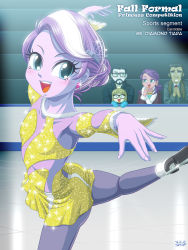 Rule 34 | 2boys, 3girls, blue eyes, colored skin, diamond tiara, earrings, filthy rich, hair bun, hair ornament, hairclip, happy, highres, ice skates, ice skating, jewelry, multicolored hair, multiple boys, multiple girls, my little pony, my little pony: equestria girls, my little pony: friendship is magic, nightjar, open mouth, personification, pink hair, pink skin, single hair bun, skates, skating, spoiled rich, tagme, two-tone hair, uotapo, zippoorwhill