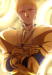 Rule 34 | 1boy, bad id, bad pixiv id, blonde hair, crossed arms, earrings, fate/stay night, fate/zero, fate (series), gate of babylon (fate), gilgamesh (fate), hair slicked back, jewelry, male focus, red eyes, ruchi, solo