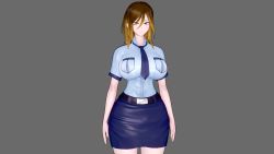 Rule 34 | 1girl, date makiko, digimon, female focus, highres, police, police uniform, policewoman, solo, uniform