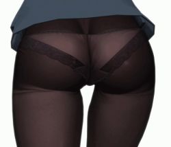 Rule 34 | 1girl, 3d, animated, animated gif, ass, ass focus, black pantyhose, blendy, close-up, female focus, from behind, jiggle, lowres, melty blood, panties, panties under pantyhose, pantyhose, simple background, solo, thigh gap, thighs, tohno akiha, tsukihime, underwear, walking, white background