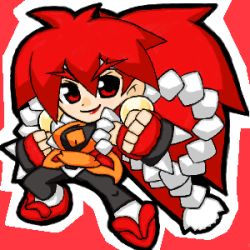 Rule 34 | 1990s (style), 1girl, bloodberry, chibi, lowres, red hair, saber marionette j, solo